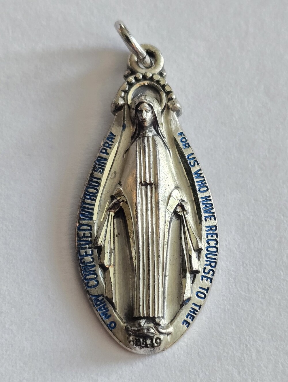 Vintage Creed Pendant sterling silver Miraculous Medal 925 Catholic